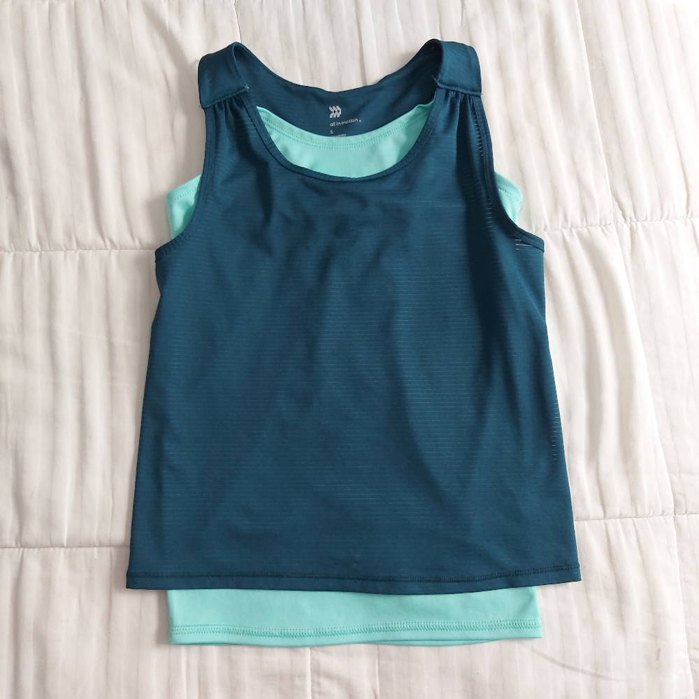 All In Motion Teal Double Layer Tank